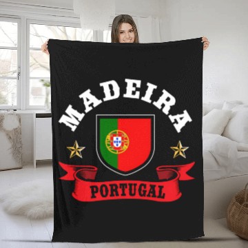 Discover Portuguese Flag Summer Beach Vacation Madeira Port Fleece Blankets