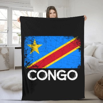 Discover Congolese Flag Made In Congo Fleece Blankets