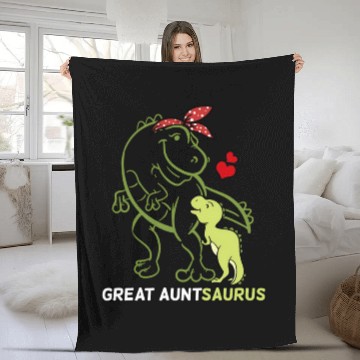 Discover Great Auntsaurus Great Aunt Tyrannosaurus Dinosaur Fleece Blankets