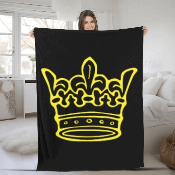 Discover Crown Neon Yellow Fleece Blankets