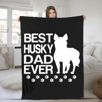 Discover Best Husky Dad Ever Best Siberian Husky Dad Ever Fleece Blankets