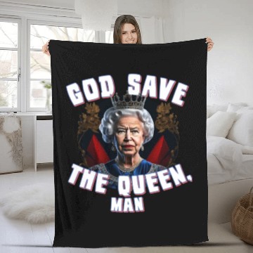 Discover God Save the Queen Man Fleece Blankets