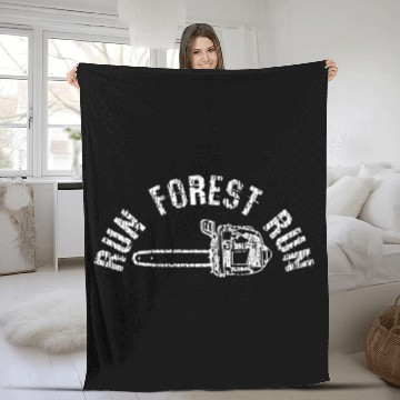 Discover Lumberjack Chainsaw Chop Wood Fleece Blankets