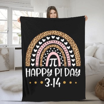 Discover Happy Pi Day Mathematic Math Teacher Leopard Rainb Fleece Blankets