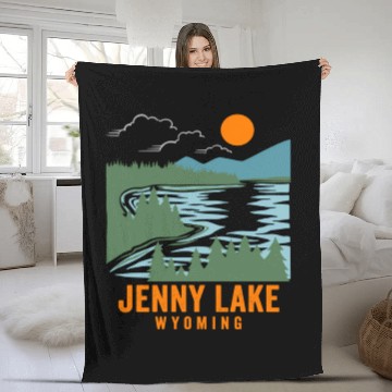 Discover Jenny Lake Wyoming Fleece Blankets