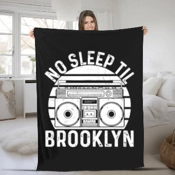Discover Cool Retro No Sleep Til Brooklyn, Old School Porta Fleece Blankets