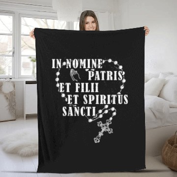 Discover Latin Roman Catholic Rosary Religious Catholic Hol Fleece Blankets
