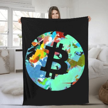 Discover Bitcoin Coin-Crypto Circle Fleece Blankets