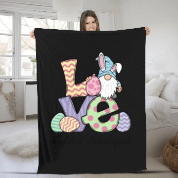 Discover Love Easter Teacher'S Aide Gnomes Teacher Easter 2 Fleece Blankets