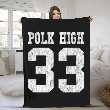 Discover Polk High School Football Jersey 33 Aged Look Fleece Blankets