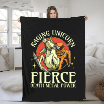 Discover Goth Rock Satan Unicorn Festivals Death Metal Fleece Blankets