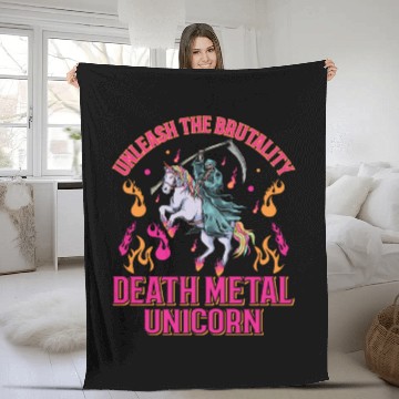 Discover Goth Rock Satan Unicorn Festivals Death Metal Fleece Blankets