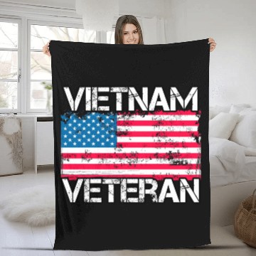 Discover Vietnam Veteran Us Flag Military Vet Fleece Blankets