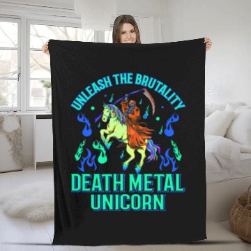 Discover Goth Rock Satan Unicorn Festivals Death Metal Fleece Blankets