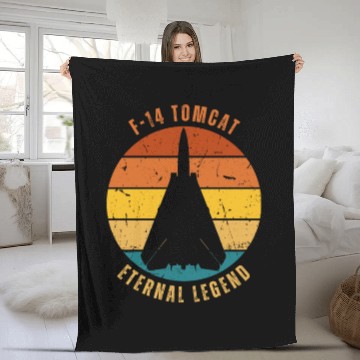 Discover Retro F-14 Tomcat Fleece Blankets