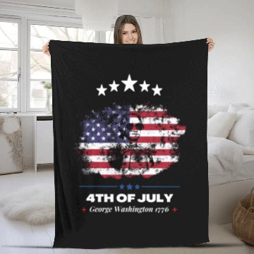 Discover 4th Of July Suck It England George Washington 1776 Fleece Blankets