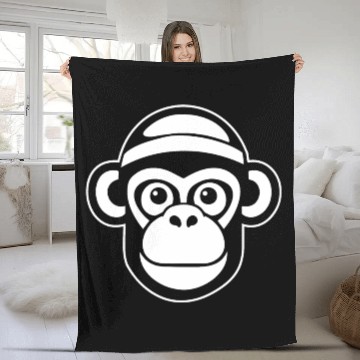 Discover Ape Face Apes Apelike Jungle Primate Fleece Blankets