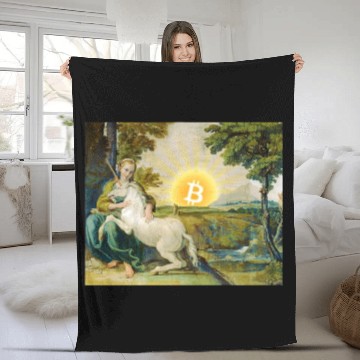 Discover Bitcoin Unicorn Fleece Blankets