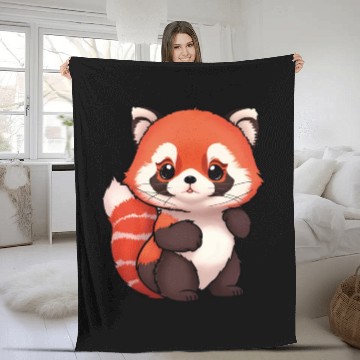 Discover Totally cute red panda Fleece Blankets