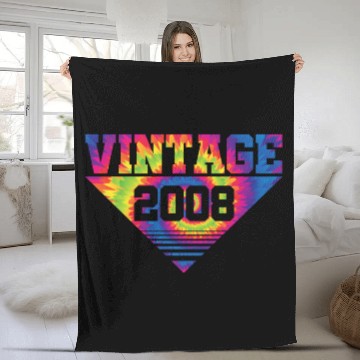 Discover Vintage 2008 Tie Dye Splash Color Triangle Fleece Blankets