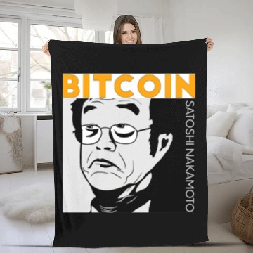 Discover Bitcoin Coin-Satoshi Nakamoto Fleece Blankets