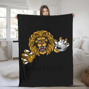 Discover Lion football logo design in Fleece Blankets cloths