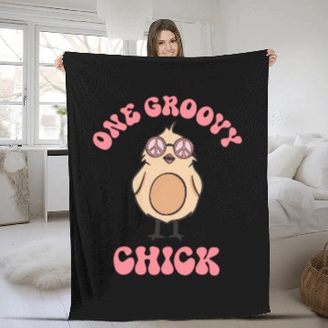 Discover One Groovy Chick Chick Happy Easter Fleece Blankets