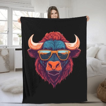 Discover Fashion forward trendy Buffalo illustration Fleece Blankets