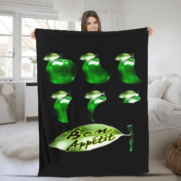 Discover Green Apple Bon appétit Fleece Blankets