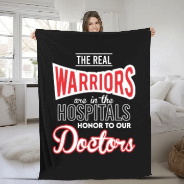 Discover The Real Warriors Are Our Doctors vintage Fleece Blankets