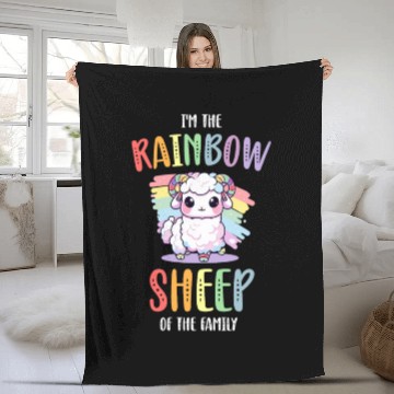 Discover Rainbow Sheep LGBT Lesbian Gay Community Pride Fleece Blankets
