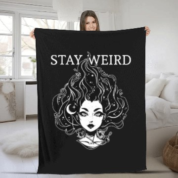 Discover Stay Weird - Moonchild Girl Fleece Blankets