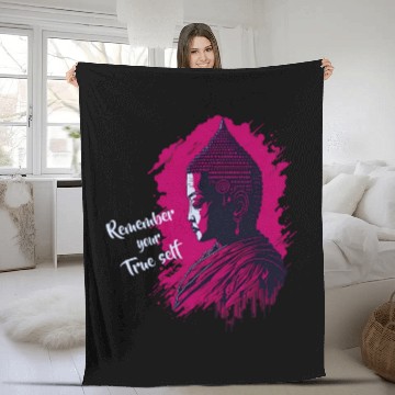Discover Remember your true self Buddha Fleece Blankets