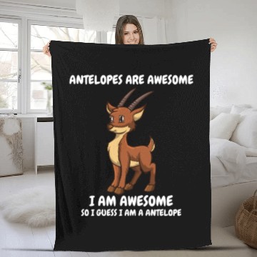 Discover Cute funny brown antelope Fleece Blankets
