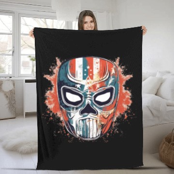 Discover Lucha Libre Mexican Wrestling Mask Luchador Fleece Blankets
