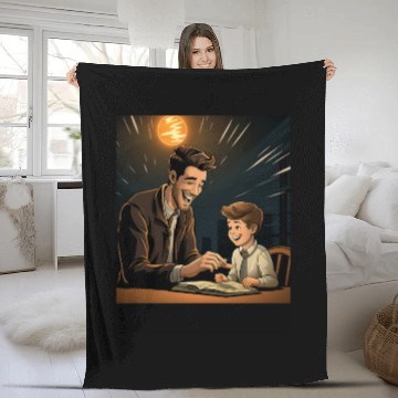 Discover Back to School Teacher Student Book Reading Fleece Blankets