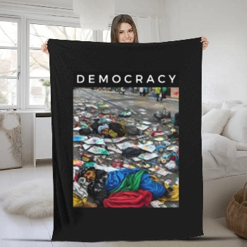 Discover Forgotten Voices: The Democracy of the Streets Fleece Blankets