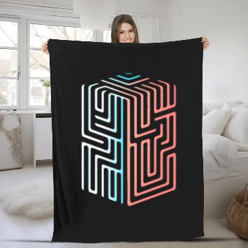 Discover 3D Geometric Maze Line Design Fleece Blankets