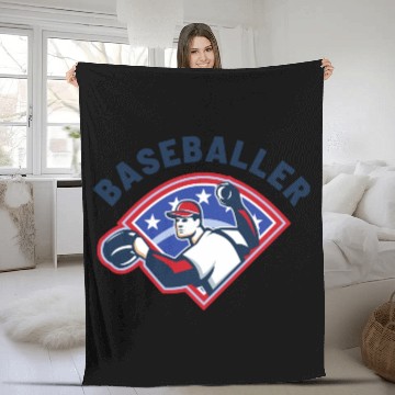 Discover Baseballer Baseball Pitcher Sports Club Player Fleece Blankets