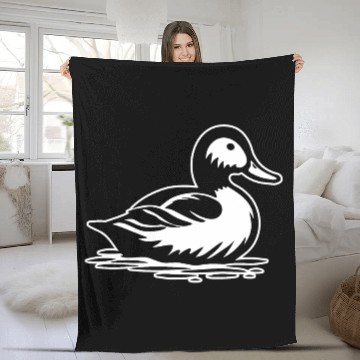 Discover Duck Bird Nature Pond Fleece Blankets