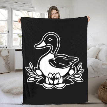 Discover Duck Bird Nature Pond Fleece Blankets