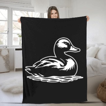 Discover Duck Bird Nature Pond Fleece Blankets