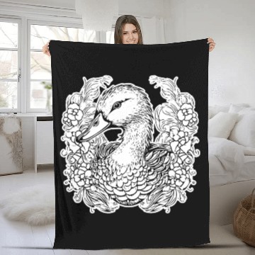 Discover Duck Bird Nature Pond Fleece Blankets