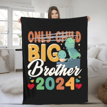 Discover Kids Only Child Big Brother 2024 Fleece Blankets