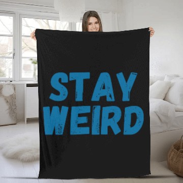 Discover stay weird Fleece Blankets