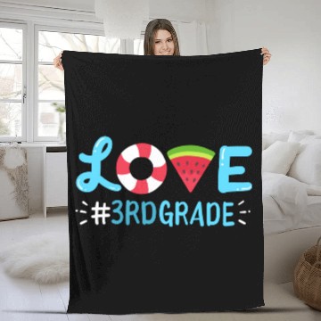 Discover 3rd Grade Watermelon Summer Student nature Fleece Blankets