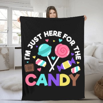 Discover Halloween Candy Trick or Treat Party quote Fleece Blankets