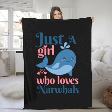 Discover Narwhal Narwhal Lover red Fleece Blankets