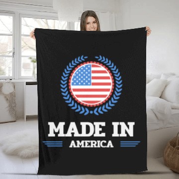 Discover made in america red girl love Fleece Blankets