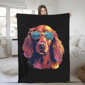Discover Irish Red Setter Dog Dog Breed for a Irish Red Fleece Blankets